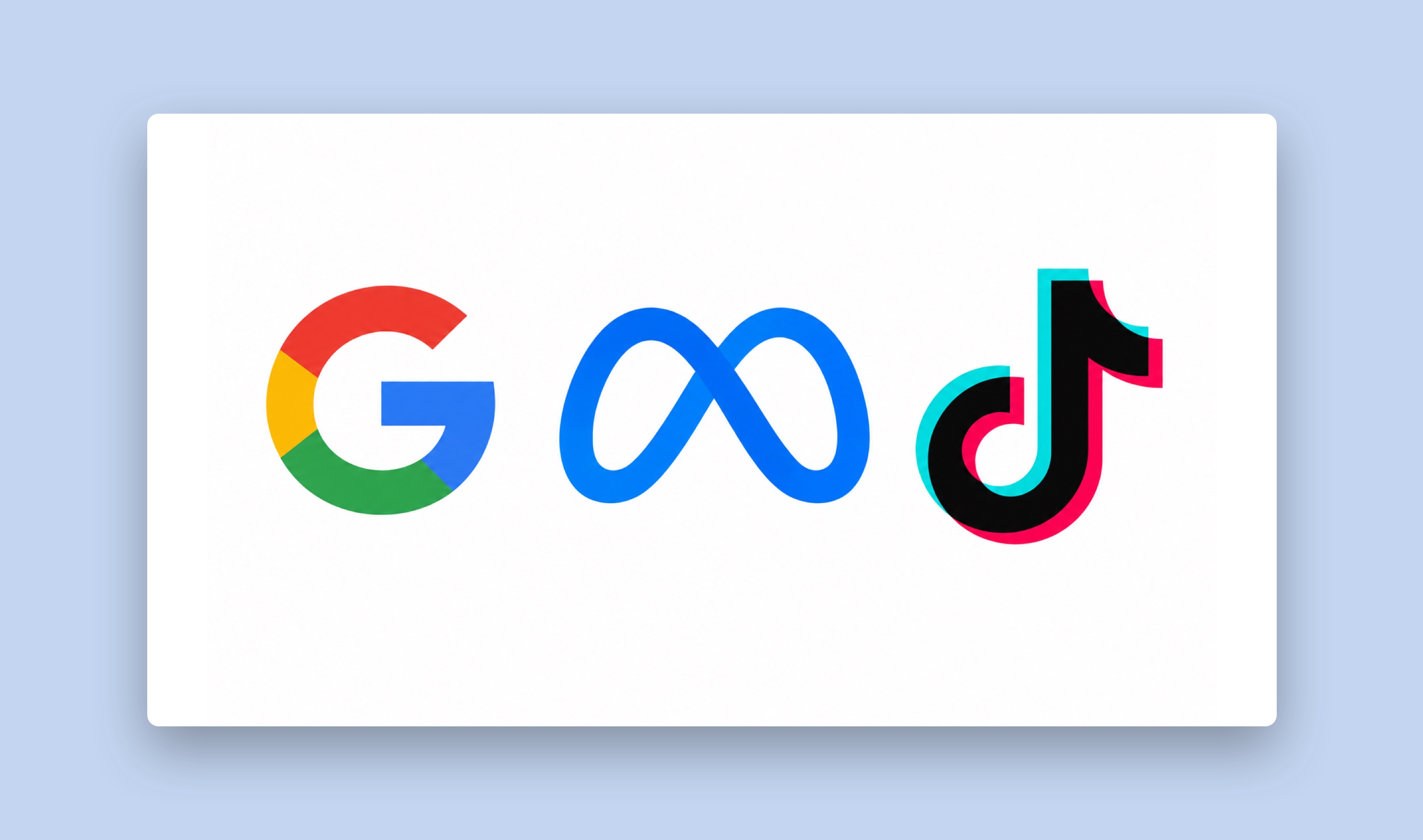 Google, Meta, and TikTok logos